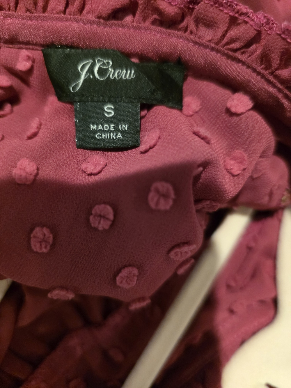 J. Crew Raspberry Dot Ruffle Yoke Blouse - Picture 2 of 9